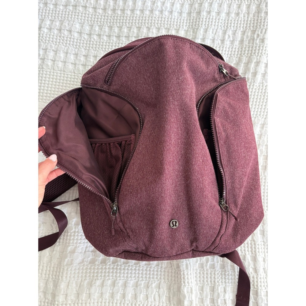 Lululemon Define Backpack OS Heathered Cassis W9CQDS Laptop Bag Maroon - Picture 10 of 10